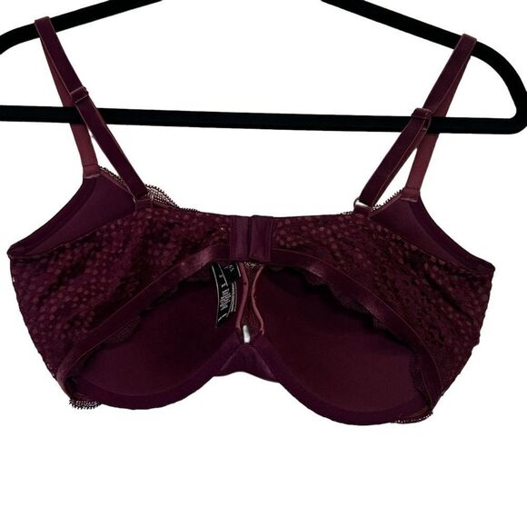 Victoria's Secret Very Sexy Push-Up Bra Size 36D Underwire Red Burgundy Lace - Picture 11 of 14